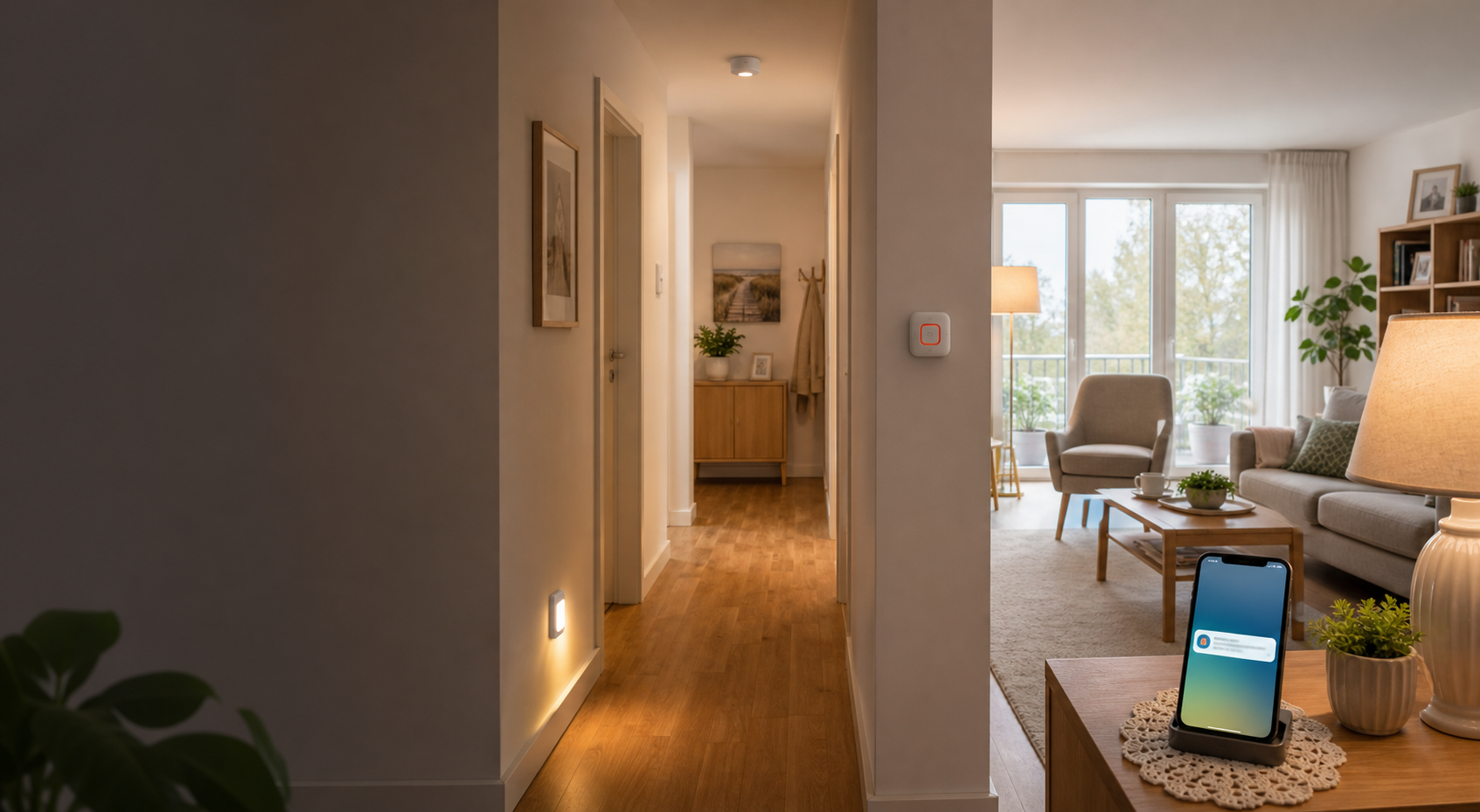 Wohnliches Zuhause mit diskreter Smart-Home-Assistenz